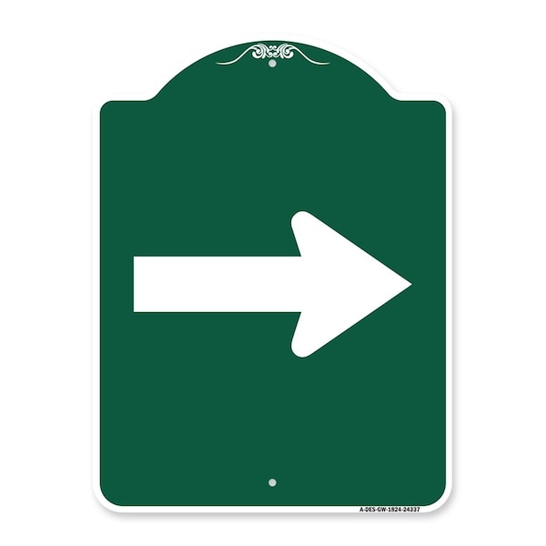 Amistad 18 x 24 in. Designer Series Sign - Arrow, Green & White AM2070424 - main